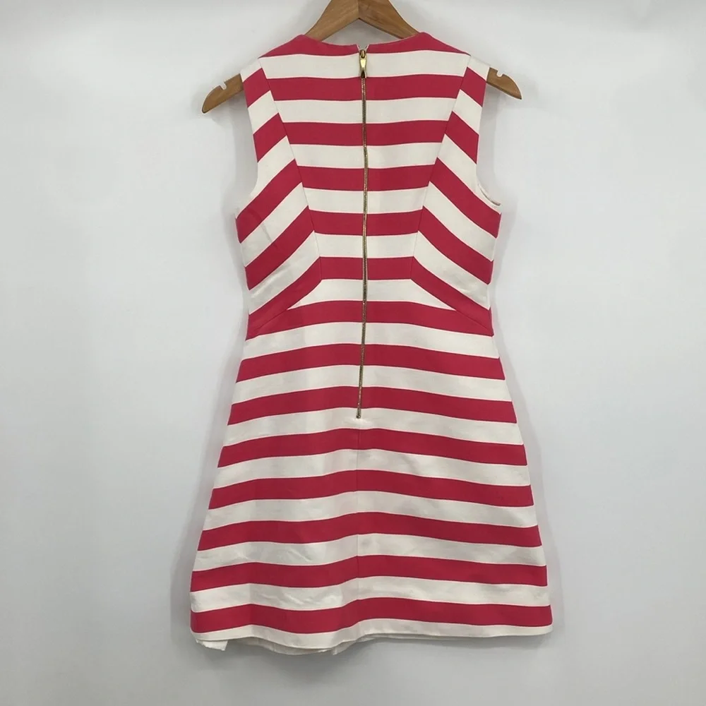 Kate Spade Kite Sicily Dress Womens Size 4 Pink White Stripes Lined‎ Sleeveless
